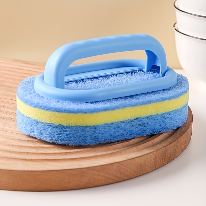 2pcs powerful sponge bath and tile cleaner with handle ideal for kitchen pool dishwashing and floor carpet furniture cleaning details 0