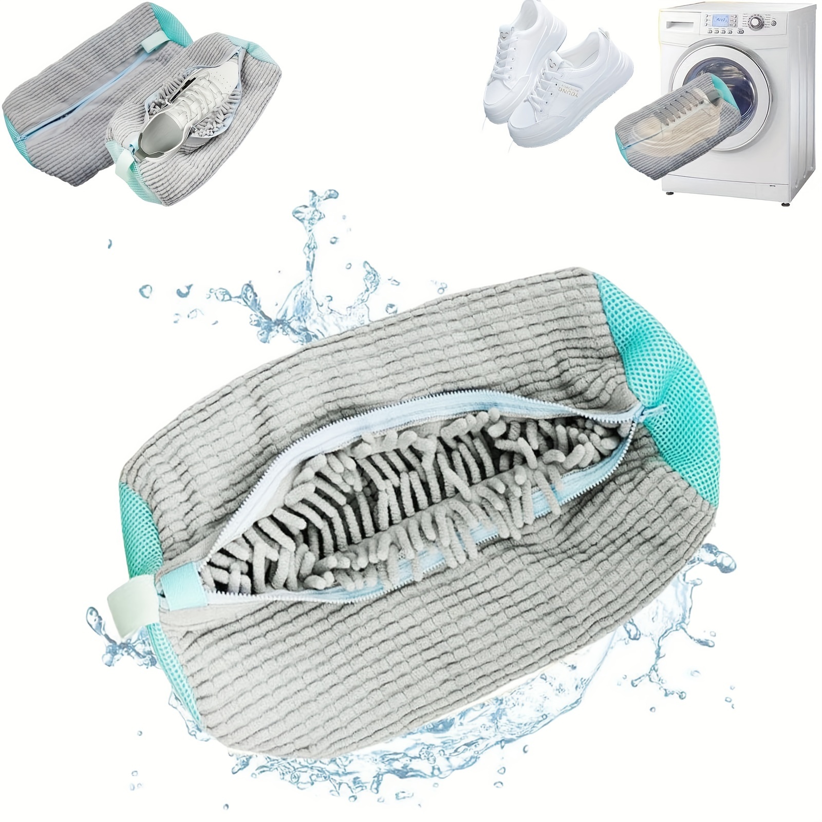 cross border spot washing machine lazy   artifact for home use shoe bag and shoes anti deformation polyester cylindrical wash care bag laundry bags details 10