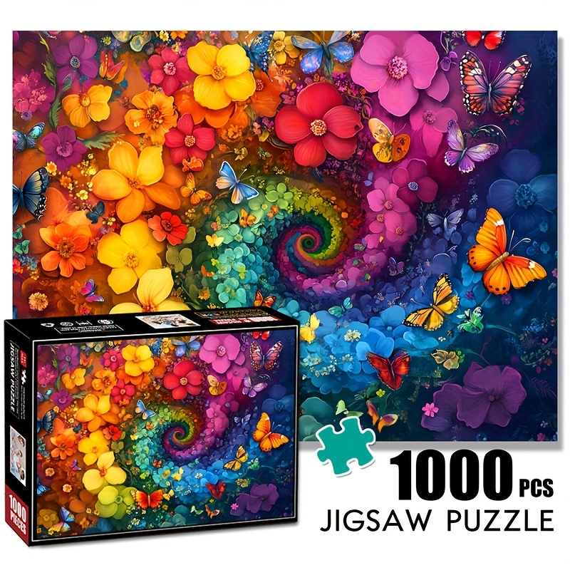 

1000pcs Floral , Challenging Diy Cardboard Puzzle, For Adults, Family Interactive Game Gift, Suitable For 14+