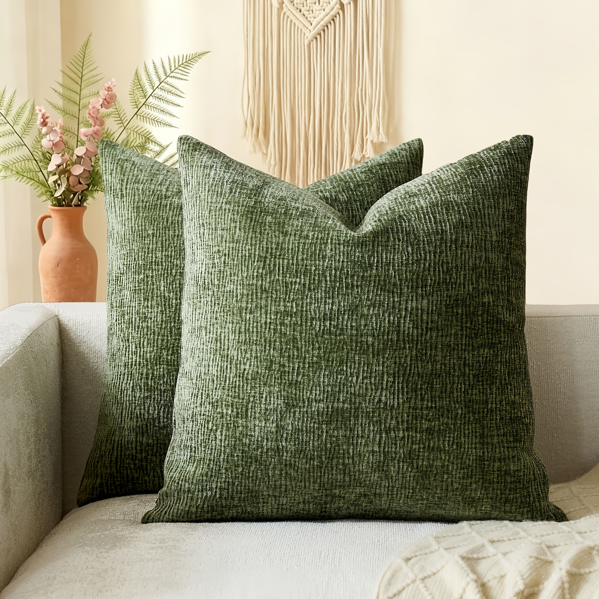 TEMU BOCWRE Lot de taies d'oreiller style bohème 18x18 pouces, housses de coussin décoratives texturées pour canapé, durables et lavables en machine
