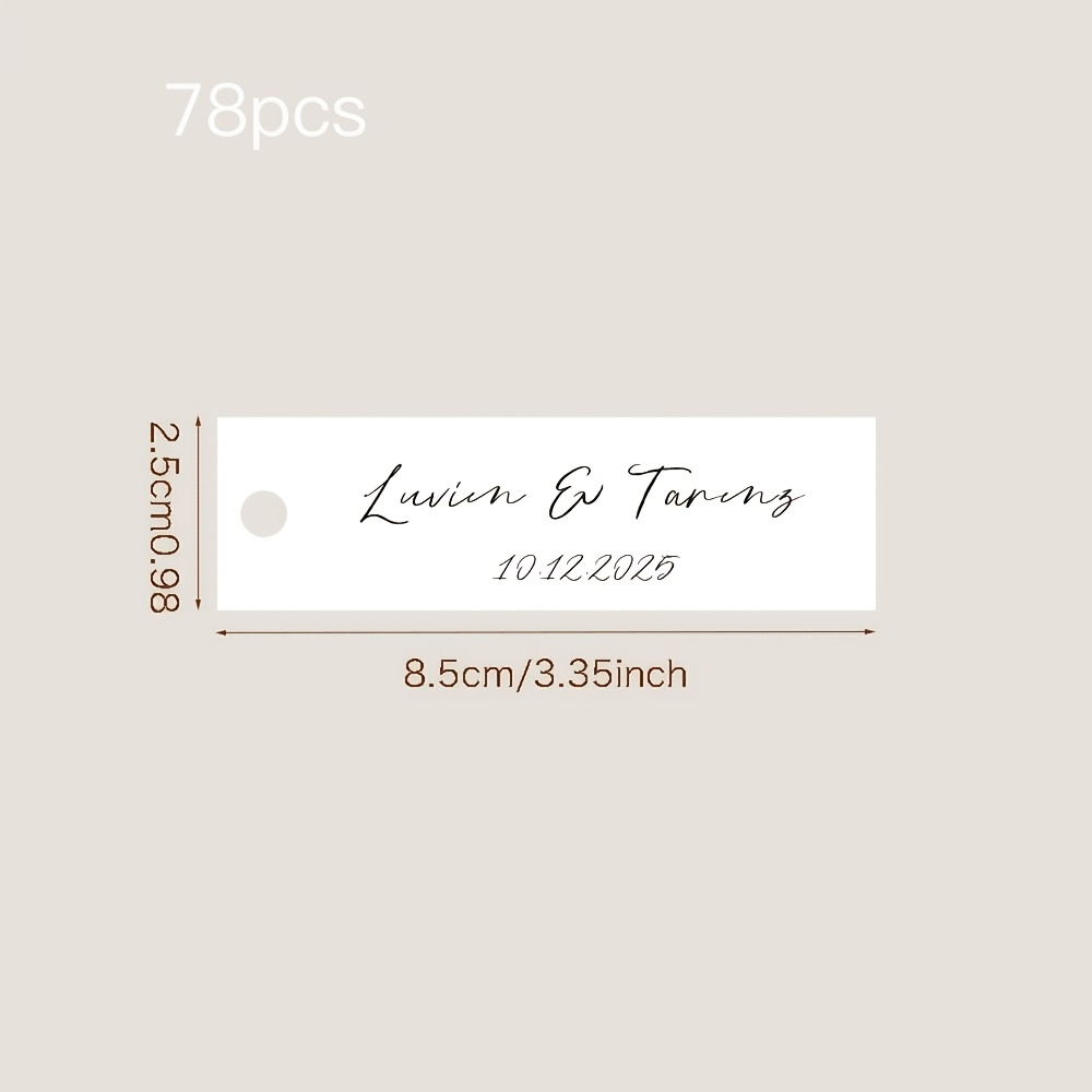 TEMU Personalized Rectangular Wedding Tags, Customizable With Images And Text, Suitable For Wedding Party Favors, Bridal Shower Gifts, And Everyday