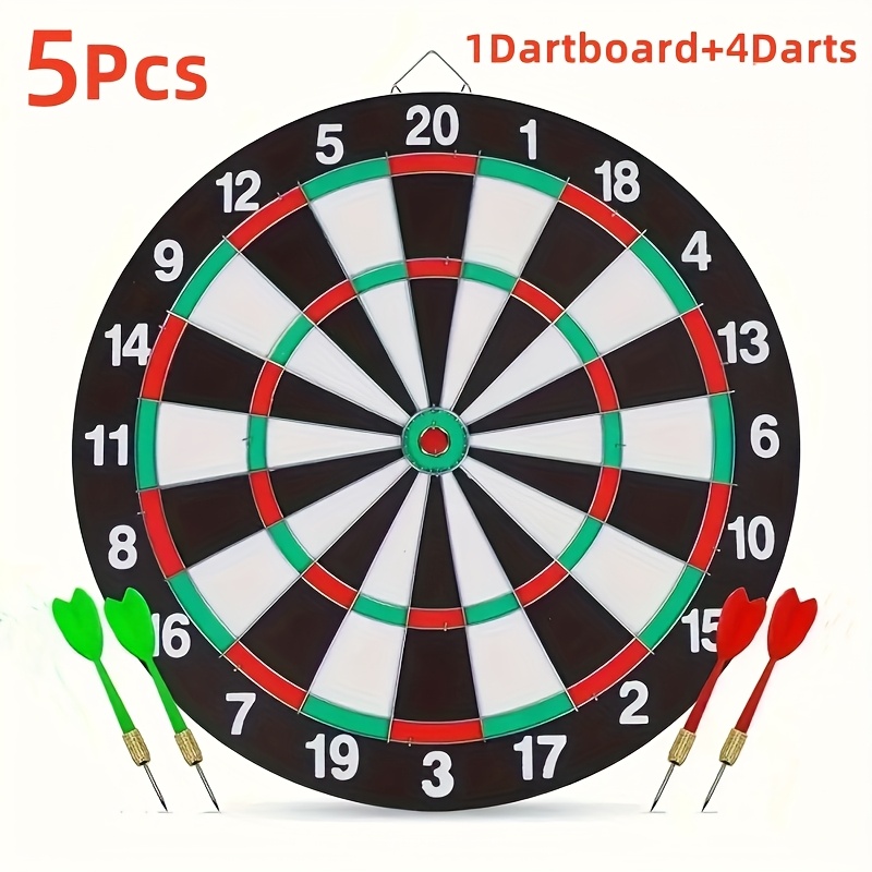 5/7pcs dart set, featuring red and green darts with Arabic numeral design, easy to store and hang. Suitable for adults aged 18+, perfect for competitions, games, party favors, Christmas, or Halloween gifts