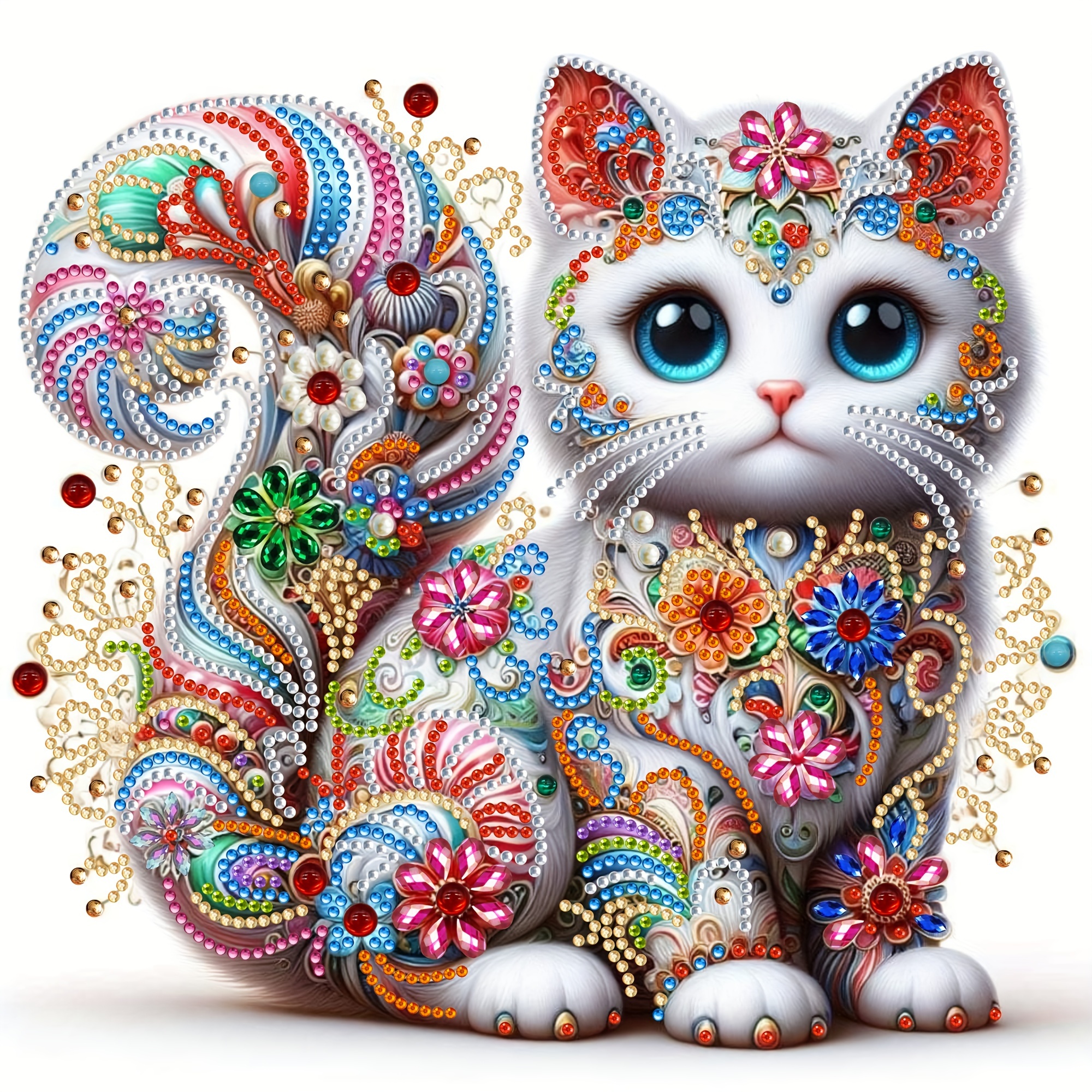 

1pc Cartoon Cat Pattern Diamond Art Painting Kit 5d Diamond Art Set Painting With Diamond Gems, Arts And Crafts For Home Wall Decor. No Frame (30x30cm/11.8x11.8in)