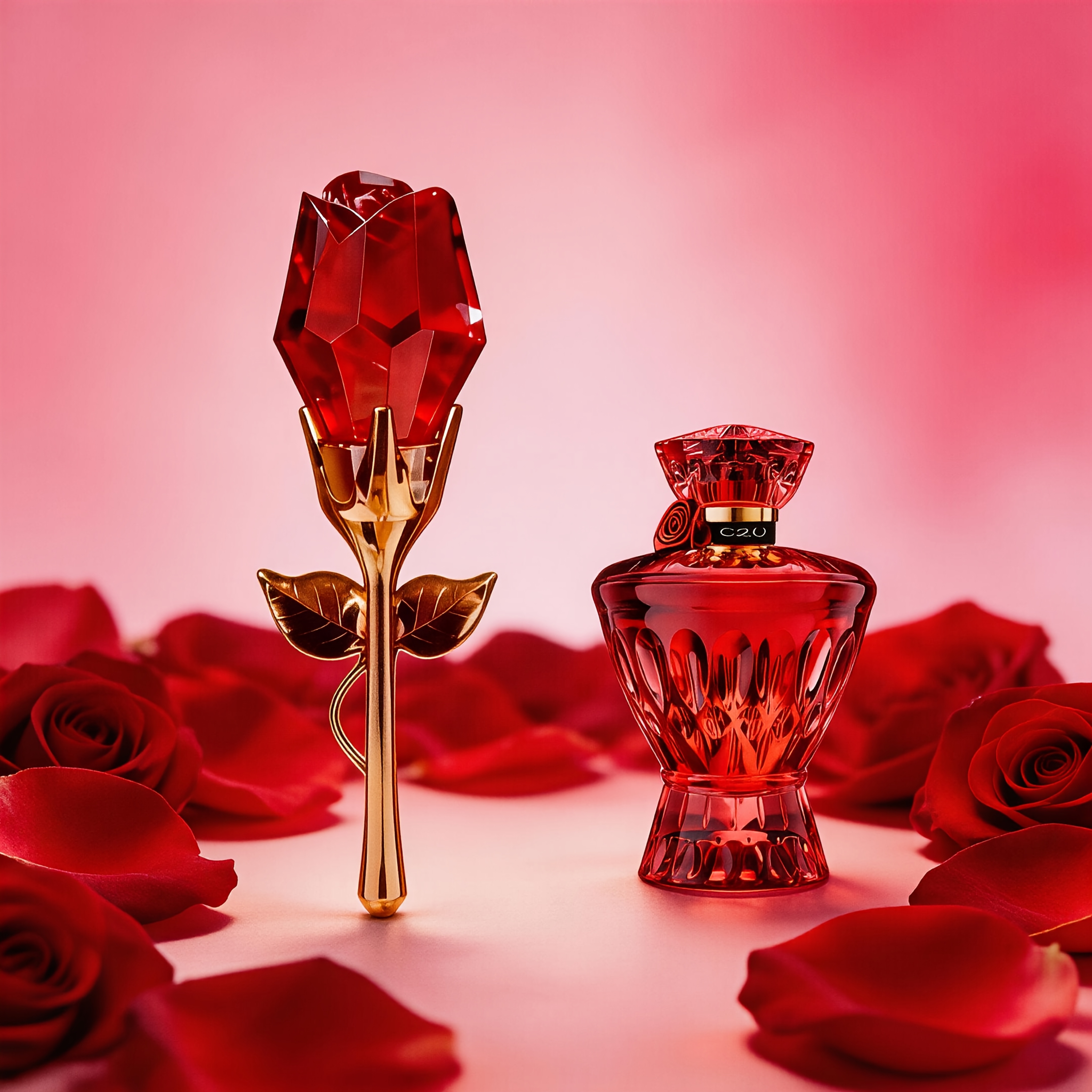 Image of 2pcs Rose & Ruby Perfume Set 50ml + 75ml | & Amber, Warm Floral & Fruity Fragrance | Long-lasting | Ideal For Valentine's Day & Festive Gifting Or Personal Use