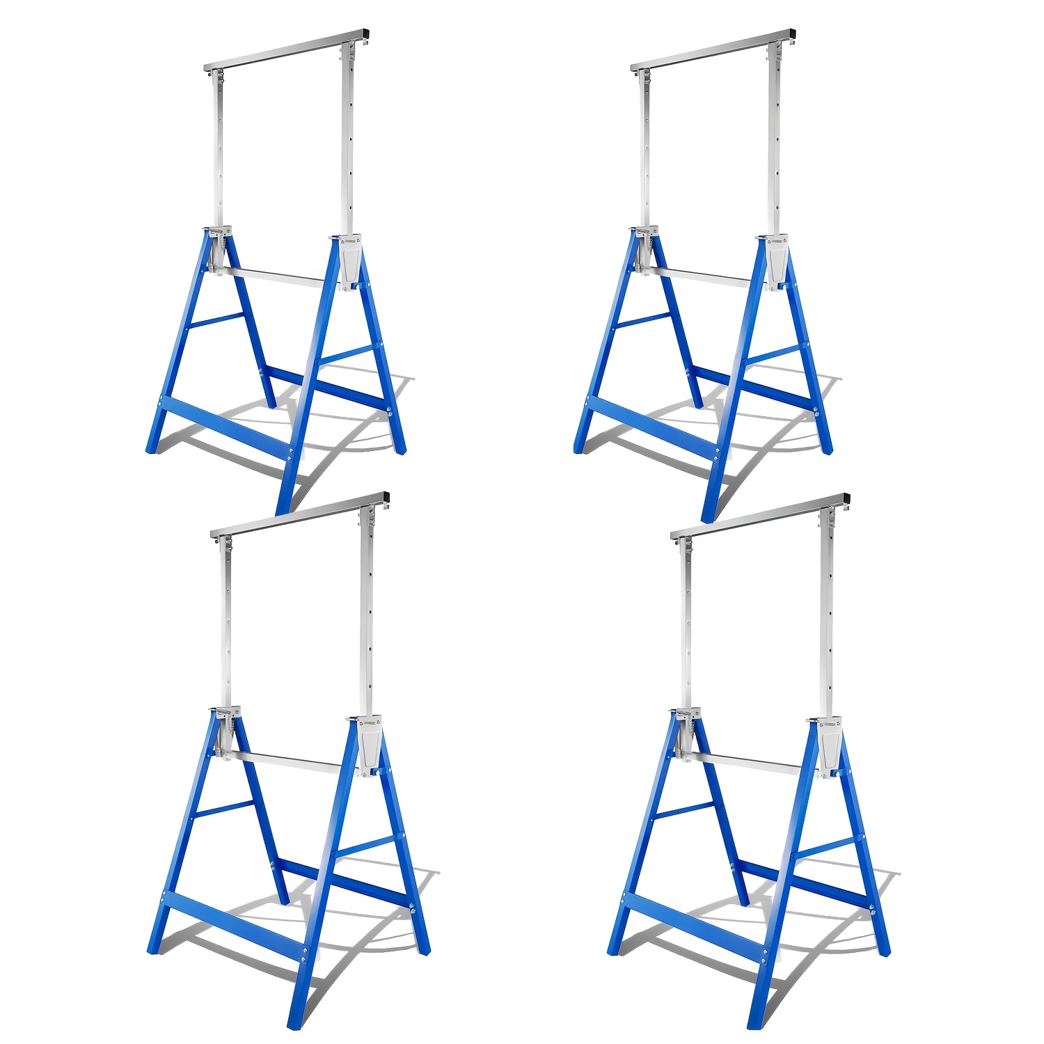 Image of Blue Adjustable Support , Workbench Set, Height-adjustable Folding Workbench, Load Capacity 200 Kg, Height Adjustable Between 80 And 130 Cm, Folding Support Workbench, In Sets Of 2 Or 4