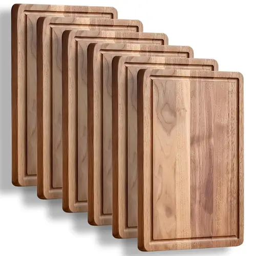 6pcs wood cutting board for kitchen reversible cutting boards with juice wooden chopping board for meat fruit vegetables cheese