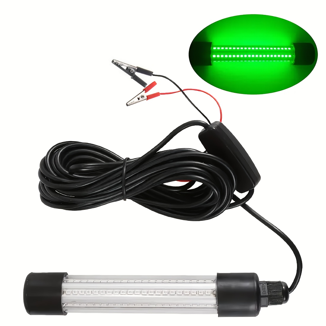 TEMU 12v-24v Led Submersible Underwater Fishing Light &ndash; 126-led Night Bait Detector Attracts Fish, Crabs, Shrimp, Squid | Durable Saltwater-resistant Design | Battery Not Included