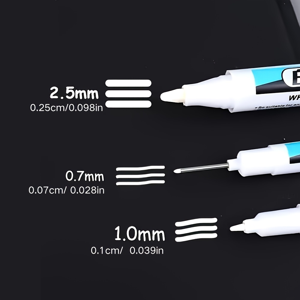 

3pcs White Marker Pens - Quick Dry, Waterproof & Non-fade For Diy, Painting On Glass, Leather, Wood, Metal & More - Halloween & Christmas Crafts, Best For Christmas