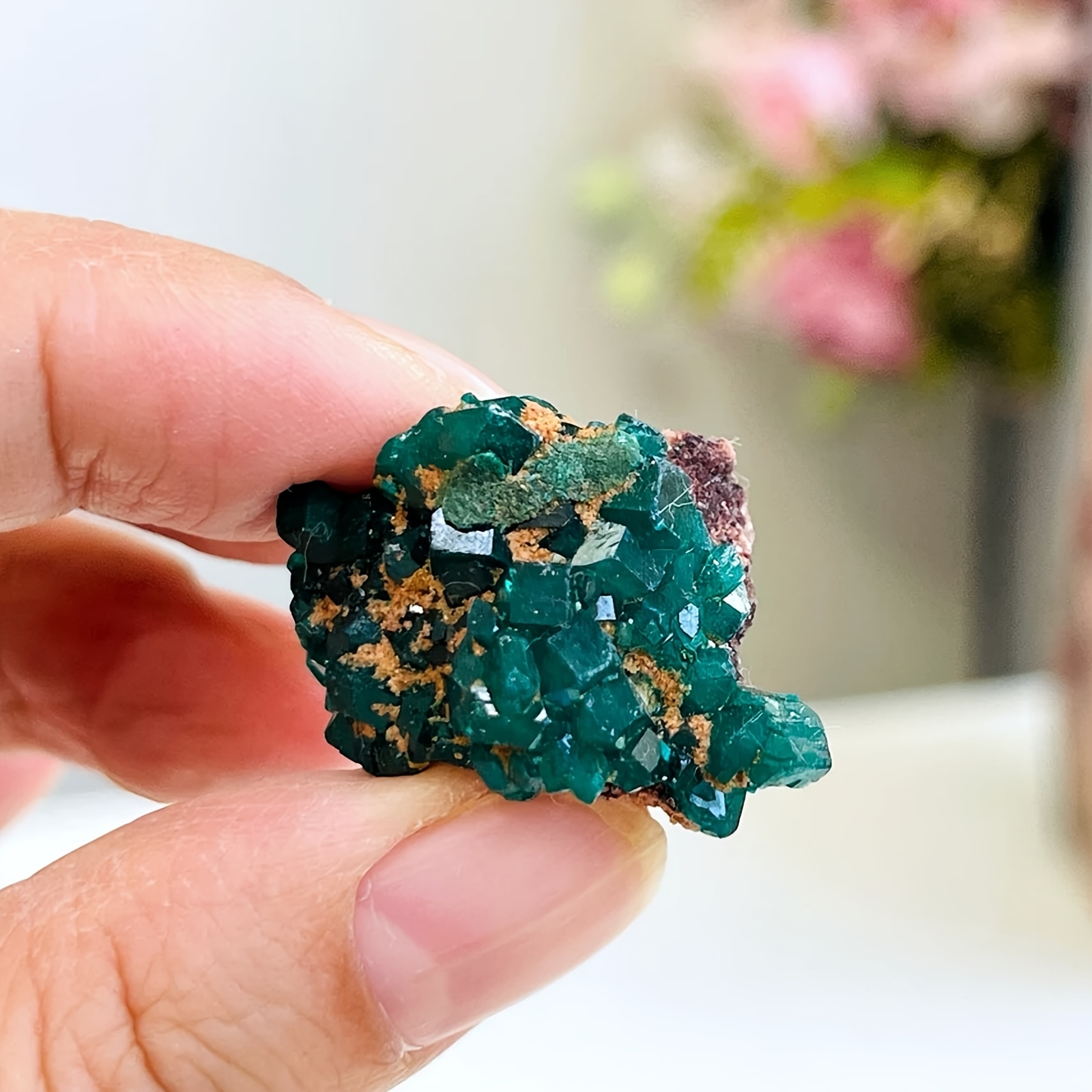 Natural Green Diopside Artificial Crystal Cluster, Rare Deep Green Specimen