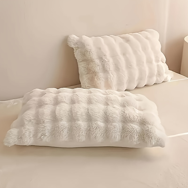 TEMU 1pc Rectangular Cushion Cover, Modern Throw Pillow Case, Soft And Comfortable Skin-friendly Decorative Cushion Cover, Plush Solid Pillow Case,
