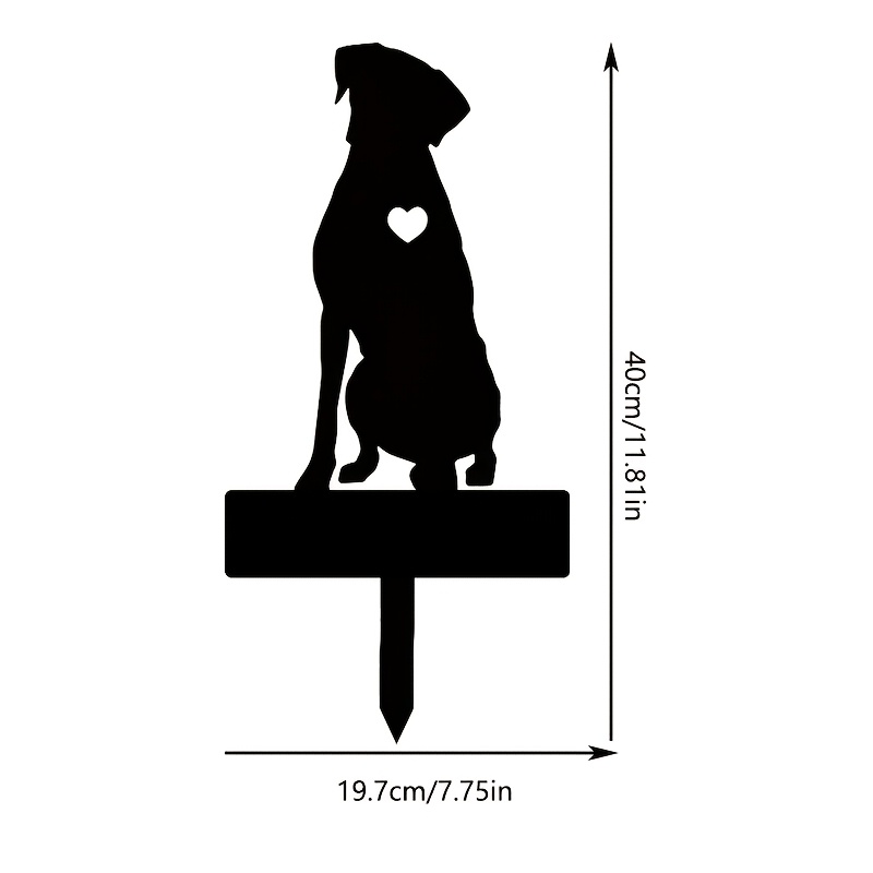 TEMU 1 Plug-in de Pelouse Métallique Personnalisé pour Chien, Plug-in en Fer Forgé Traditionnel pour Jardin, Décoration d'Intérieur, Accessoire