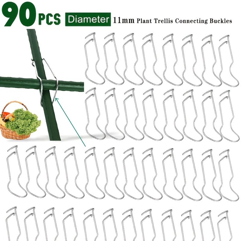 E-shop 60/90 Stück Weinreben-Verbinderclips, Federclips für den , Metallpflanzenclips, Gewächshausbefestigungen, Pflanzenstützclips, Gartenstützclips,