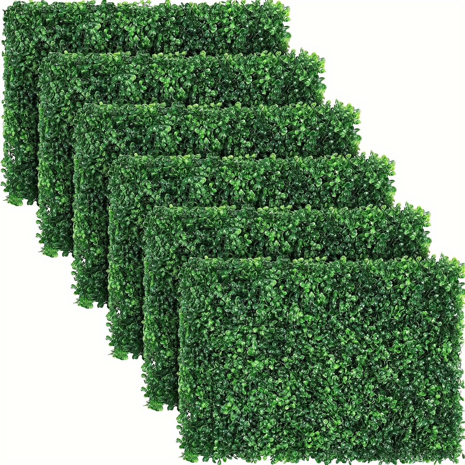 

6 Pcs Artificial Boxwood Hedge Panels, Greenery Grass Wall Decor For Privacy Fence, Indoor Outdoor Garden Decoration, Plastic Wall Mount, No Electricity Or Feathers Required (40 X 60cm)