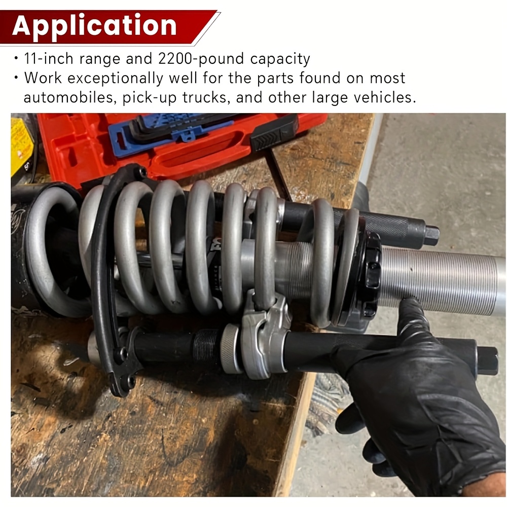 Heavy Duty Coil Spring Compressor Tool Set with Safety Bracket