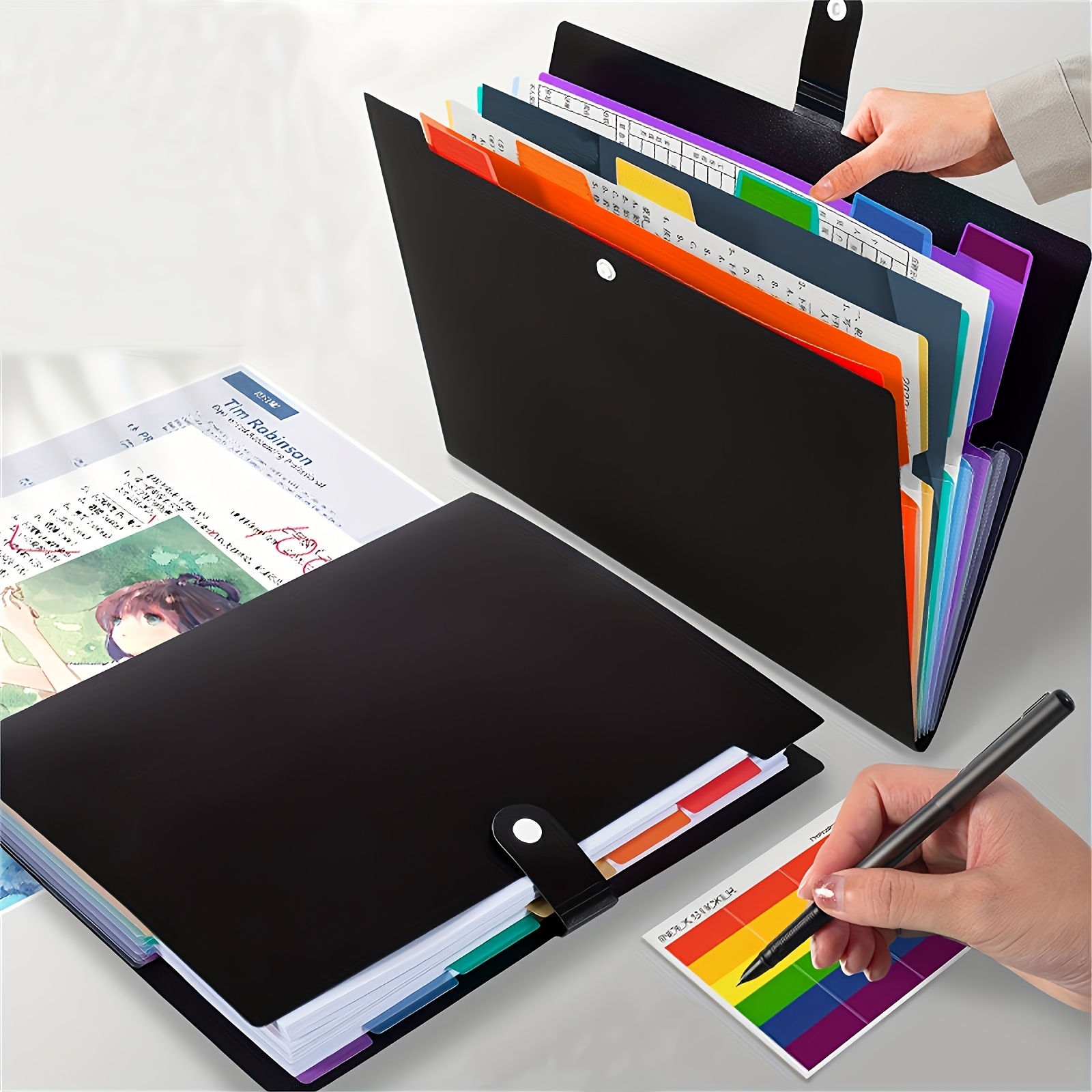TEMU 1pc Multifunctional Folder, A4 Folder, 7-pocket Folder With Labels Letter Size Expanding File Folder For School Office Home Folder Storage