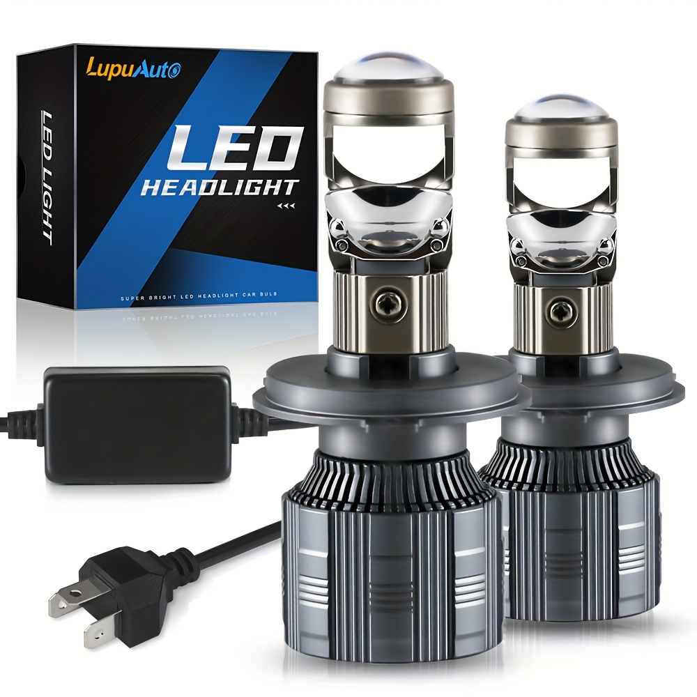 2X H4 9003 Bi-LED Mini Projector Lens LHD Headlight Kit Bulbs Hi/Lo Beam 50000LM