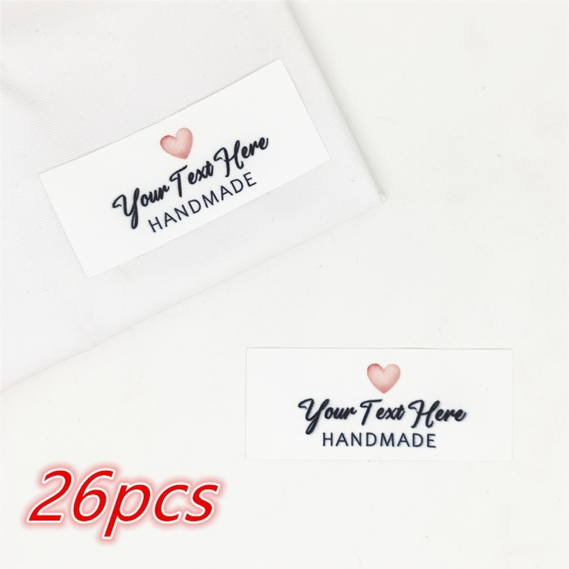 TEMU Custom 26pcs Cloth Tags, Customize Your Content, Washable, No Fading, No