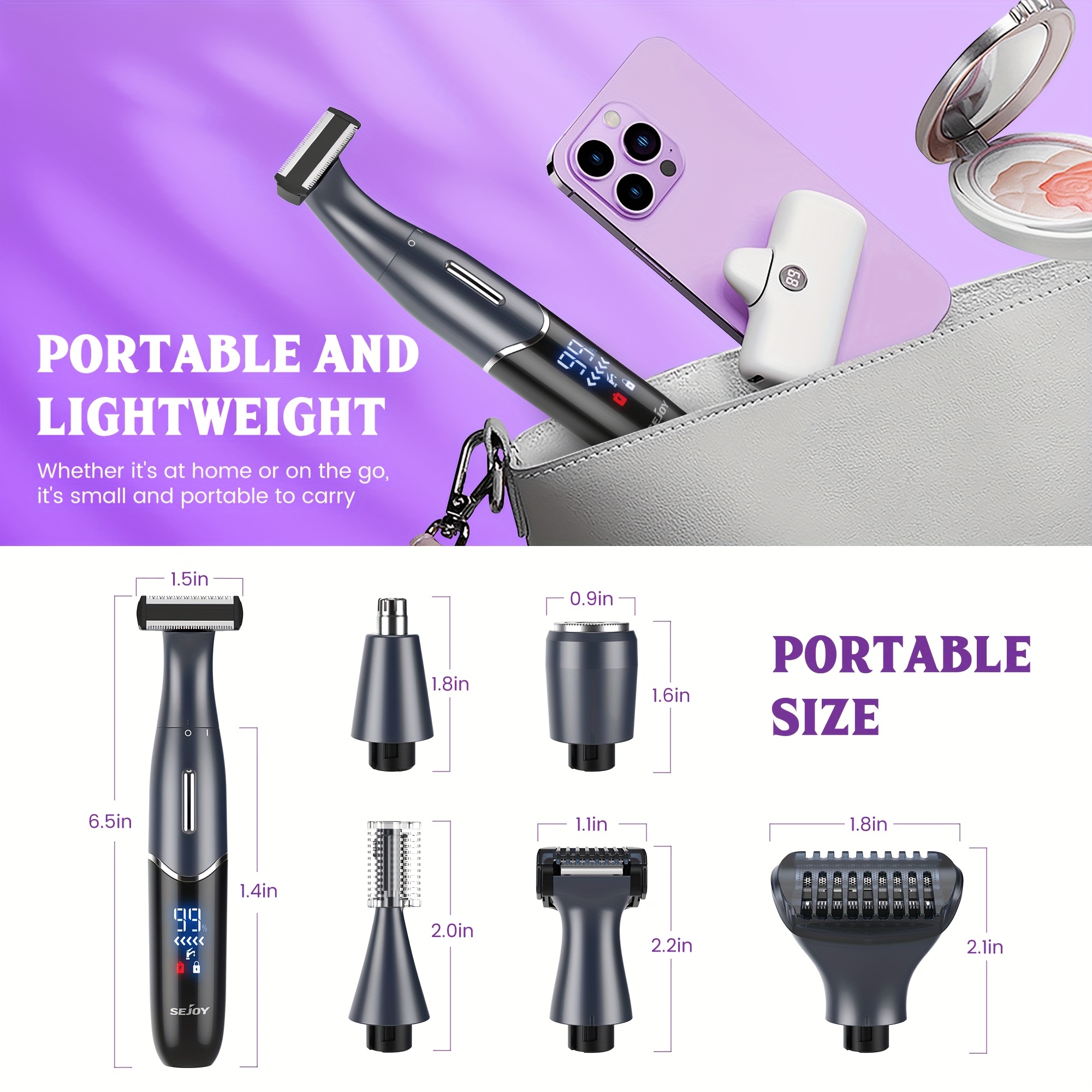 bikini trimmer for women   electric  s for   beige cordless body shaver for trips replaceable lady facial   electric shaver for eyebrows ear nose hair Product details 0