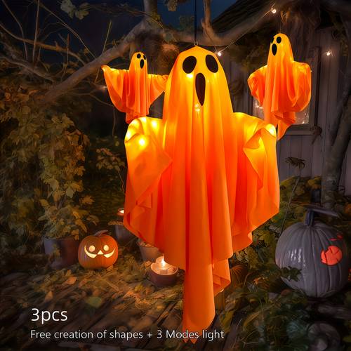 Artikelbild halloween diy leuchtdekoration. halloween led-lichter | 20 zoll mit leuchtenden augen für garten, hof, terrasse & bäume - batteriebetriebene außendekoration | mehrere beleuchtungsmodi | inklusive aufhängeseil | perfekte herbstfest- saisondekoration