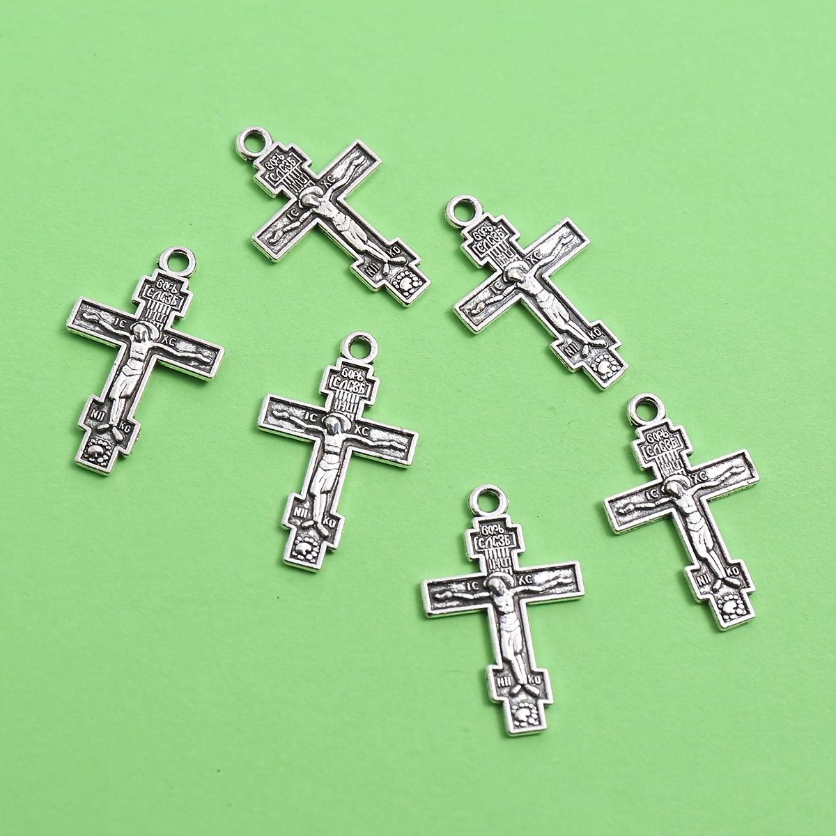 28pcs Vintage Jesus Cross Pendant Set for DIY
