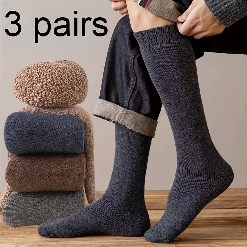 

Set Of 3 Pairs Of Knee-high Socks For Men - Breathable, Assorted Colors. 5 Pairs Of Long Stockings - And Warm For Autumn And Winter.