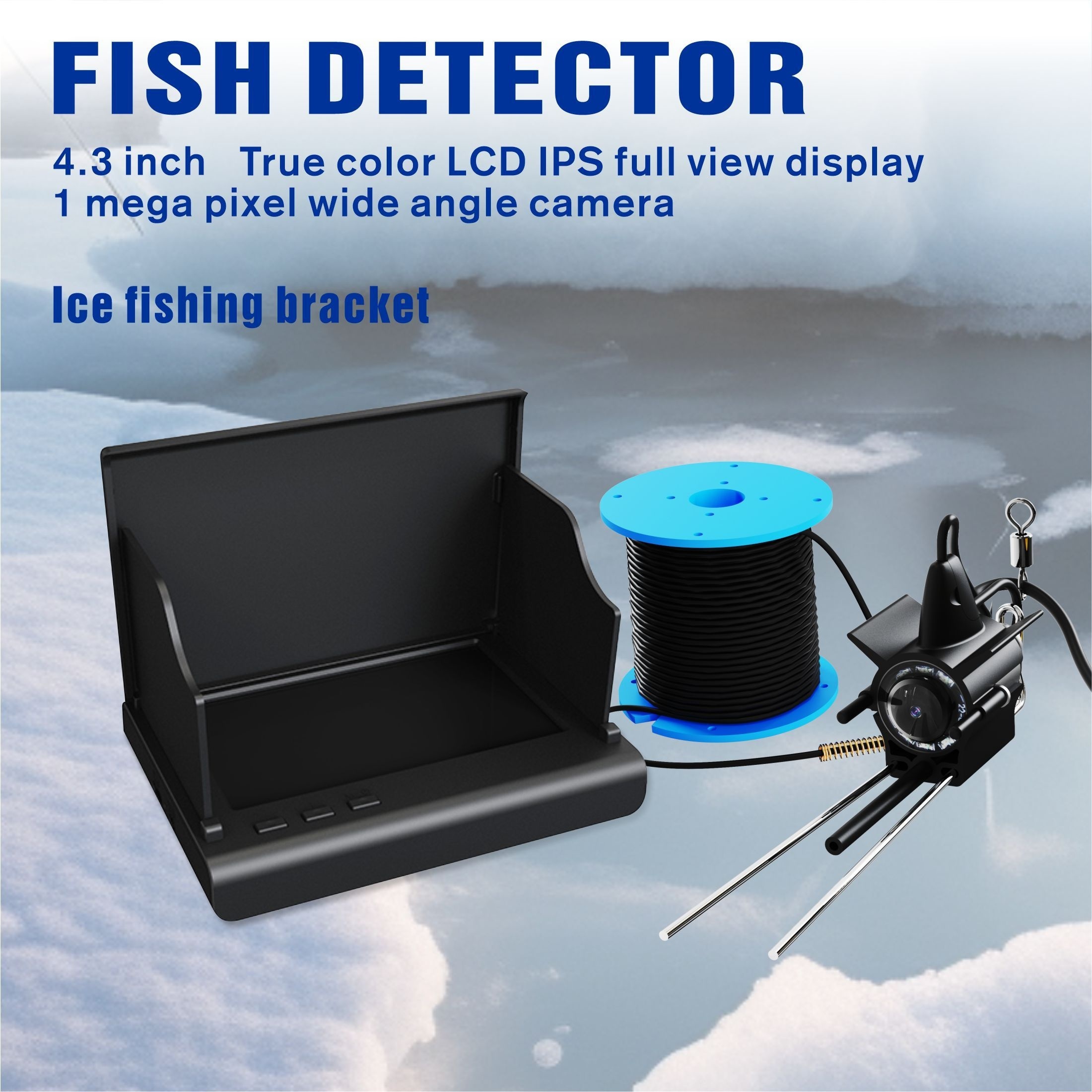 Underwater Fishing Camera 4.3 Monitor 4x Digital Zoom Fish Finder