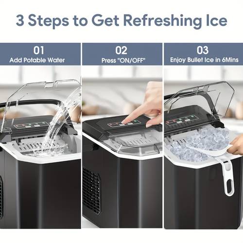 35 pound ice machine and 26 pound bullet ice machine soft chew ice crusher portable pebble ice machine desktop automatic cleaning portable ice machine with basket and spoon for home kitchen camping rv ice machine