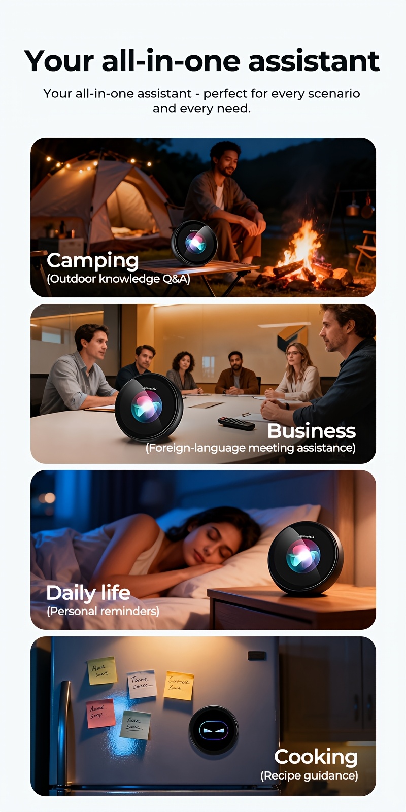 ZNP Skaitmeninis ženklelis, AI palydovas ženklelis, nešiojamas Bluetooth vertėjas, įrenginys, vertantis į 60 kalbų, neprisijungęs prie interneto, HD jutiklinis ekranas, Wi-Fi nereikalingas, visų viename asistentas kelionėms/verslui/gyvenimui