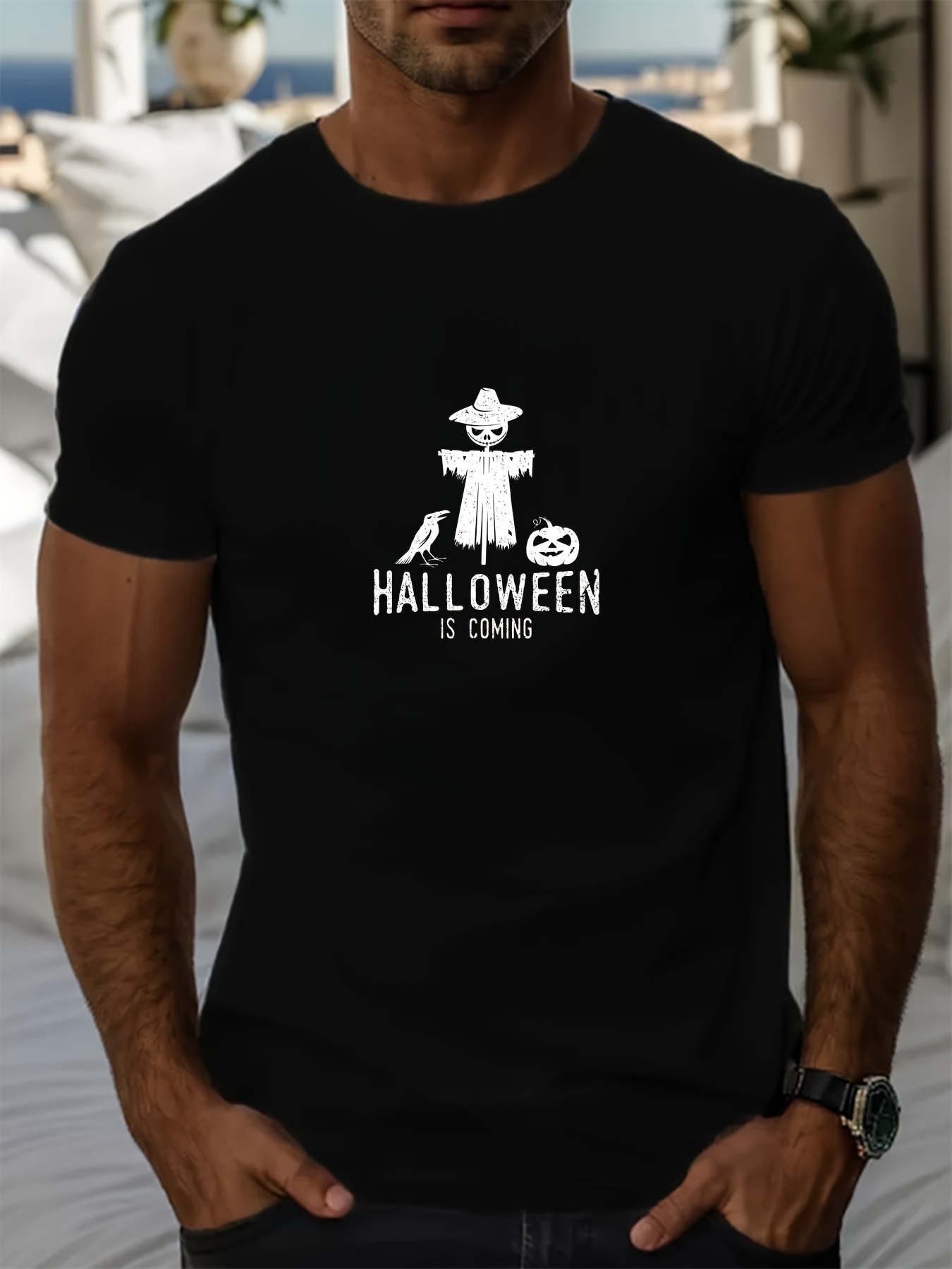 camiseta algodón temática halloween hombre cuello Temu Colombia