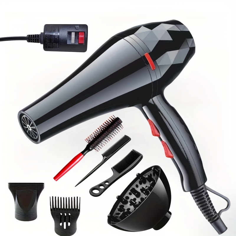

Professional Hair Dryer Set, Low-noise Fast-drying Blow Dryer With Attachments, Home Use Hair Styling Tools Kit, Gifts For Women