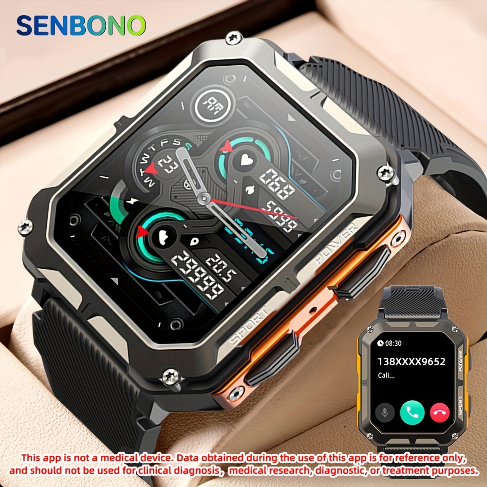 

Senbono New Rugged Military Smart Watch Men Sport , With Wireless Call Smartwatches,step Calorie Counter Activity ,sleep Monitor For Iphone Or For Android.