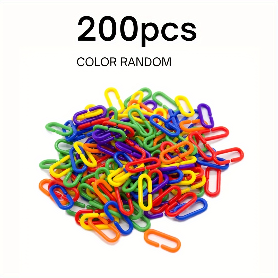 Image of 100pcs/200pcs Random Chain Toys, Practical Building Toys For Cognitive Development And Fine Motor Skills, Christmas Gift (random Color), Bird, Sugar Glider And Craft Parts