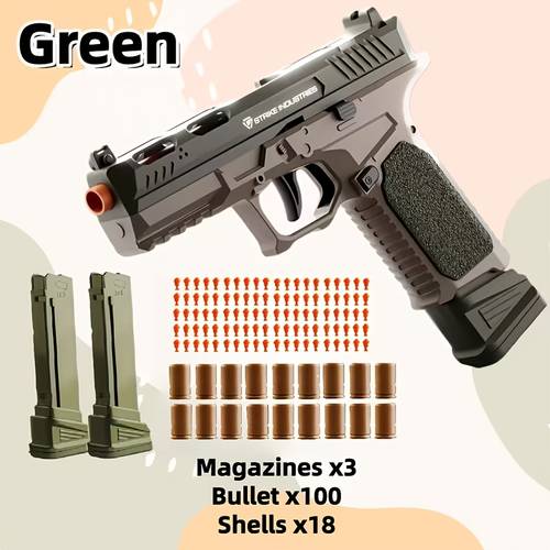 2026 new toy gun with bullets and accessory kit colors featuring empty magazine hang up perfect shell ejection complete additions safe and fun suitable for children