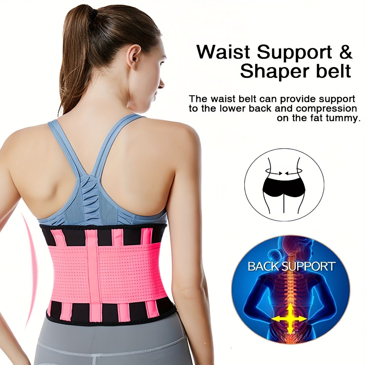 Women's Waist Trimmer Belt Sweat Band Lower Belly Fat Weight - Temu Canada
