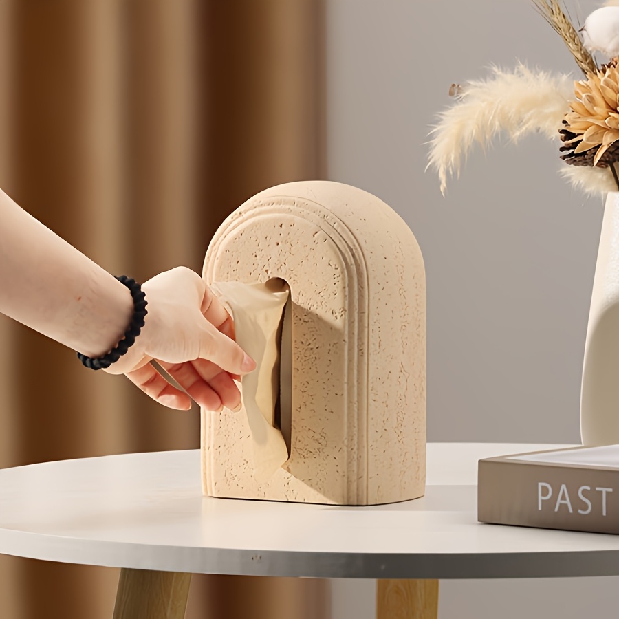1pc elegant resin tissue box cover heavy duty and textured design suitable for bathroom bedroom office and more toilet paper holder paper dispenser elegant resin tissue box cover textured design toilet paper holder multi scene home decoration Product details 8