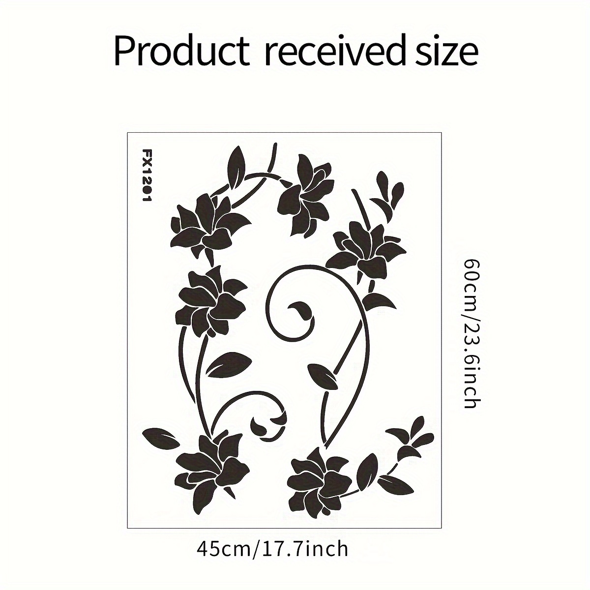 1pc, Flower Plant Wall Sticker, Flower Vine Silhouette, Removable Waterproof Vinyl Sticker, Wall Decoration For Bedroom Living Room Background Wall Decor, Home Decor, 17.7*23.6in
