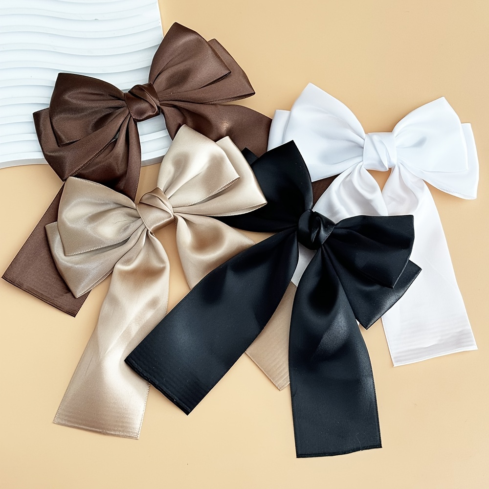 

4 Pack Of Satin Bow Hair Clips - Adorable And For Women's Hair Accessories - Birthday Celebrations