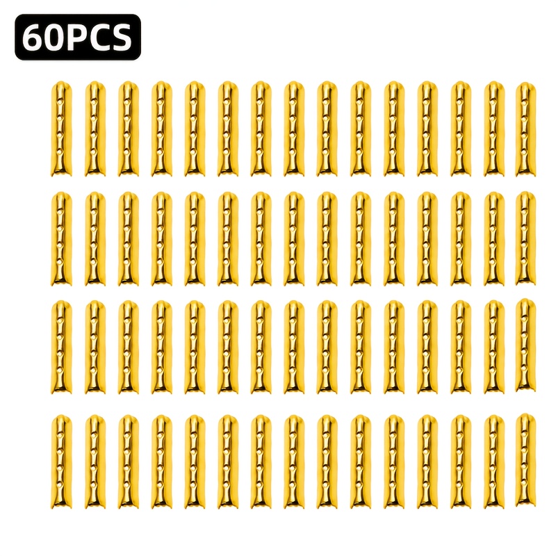 TEMU 60pcs Stainless Steel Shoelace End Caps, Metal Tips, Additions For Sneaker Shoelaces, Drawstrings Of Hoodies And Pants, Without Battery