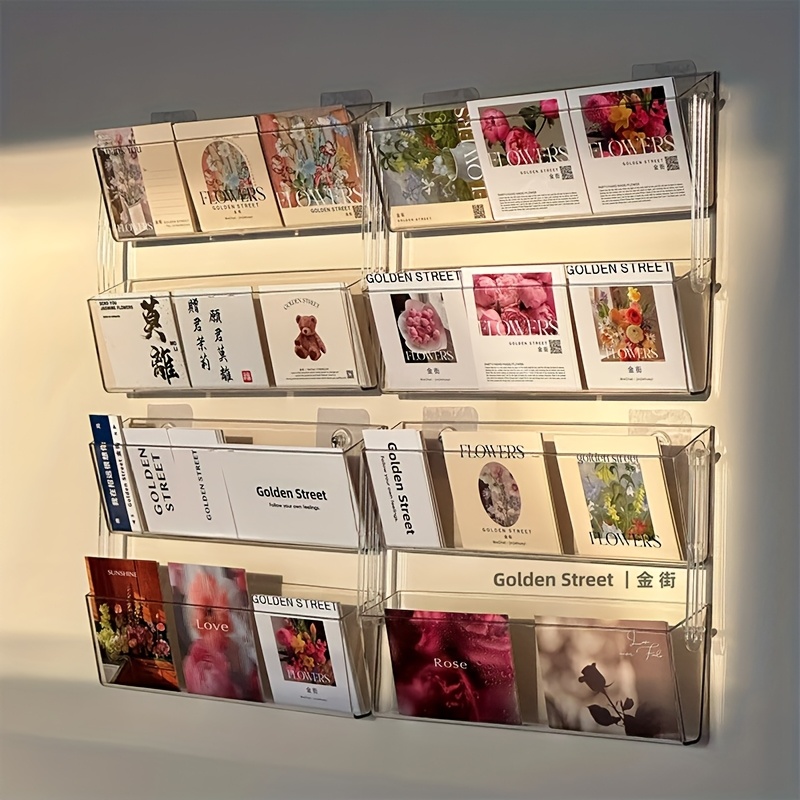 2pcs Transparent Plastic Acrylic Greeting Card Storage Racks, Wall-Mounted Style, Transparent Combination, Suitable for Christmas And Halloween Greeting Cards, Flower Shops, Gift Shops - * Home ... 2pcs Transparent Plastic Acrylic Greeting Card Storage Racks, Wall-Mounted Style, Transparent Combination, Suitable for Christmas And Halloween Greeting Cards, Flower Shops, Gift Shops - * Home ...