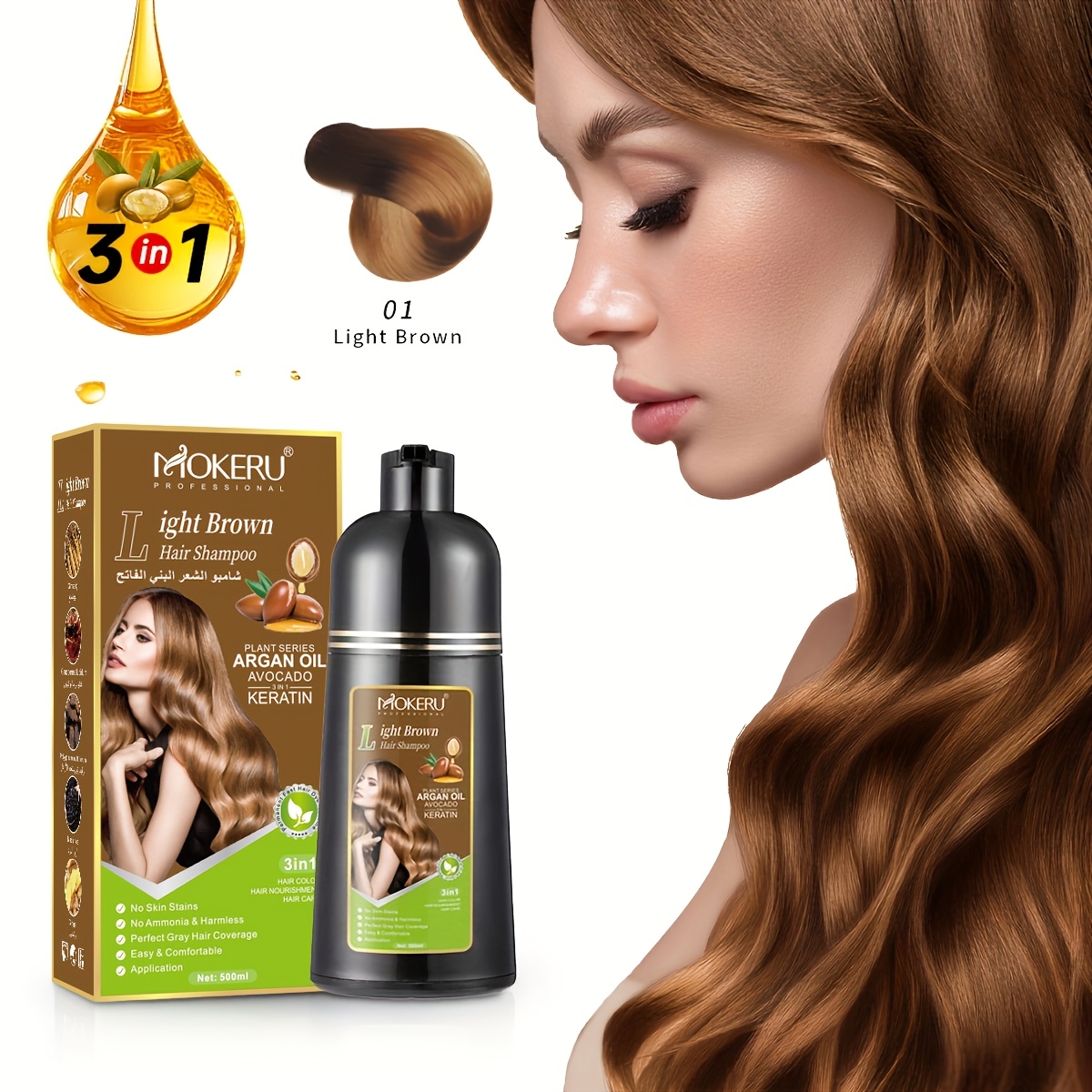 Image of 3-in-1 - Instant Gray Coverage, Nourishing & Conditioning, Natural Plant Pigments, Sulfate-freequick Results In Minutestoning, Perfect For Washing Hair