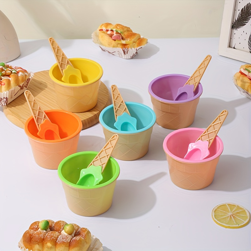 40 Pack Ice Cream Bowls And Spoons Set For Kids Bulk