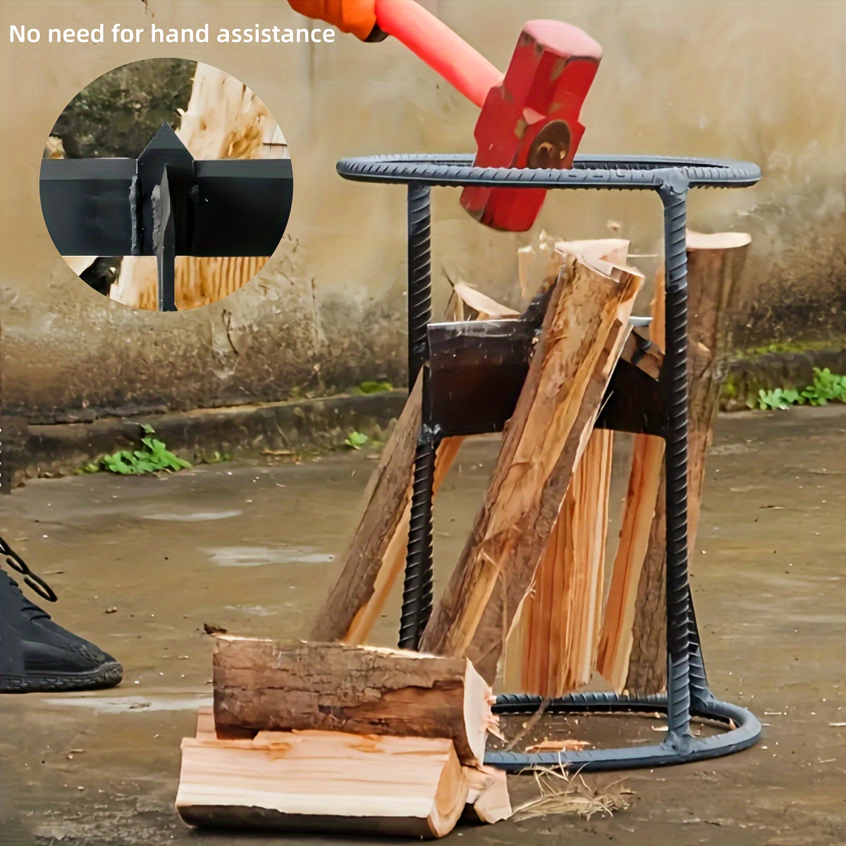 Divisor de troncos de leña Divisor de leña de madera Divisor manual de  madera Cuña Cortador de leña Divisor de troncos manual