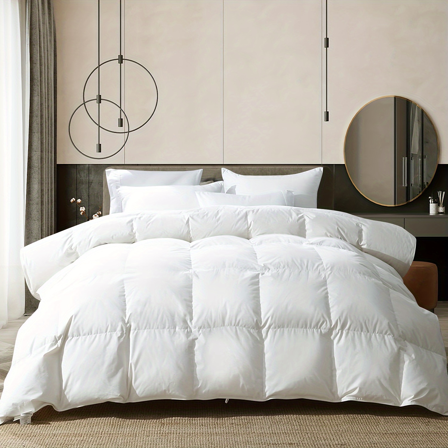 premium feathers comforter king queen twin size season white Temu
