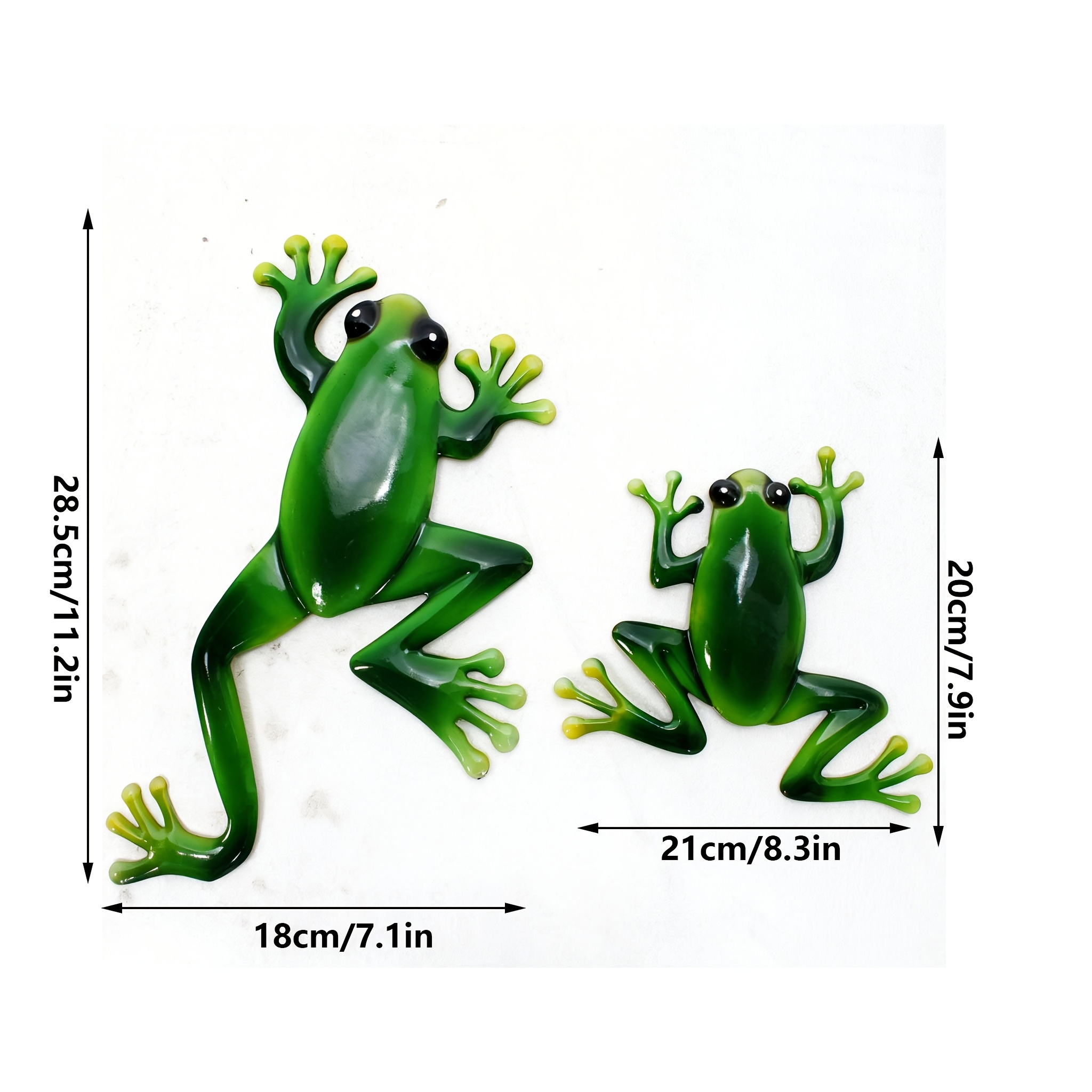 2pcs Metal Frog Statue Wall Decor, Art Wall Hanging, Rustic Garden Fence Decoration For Patio Yard Bedroom