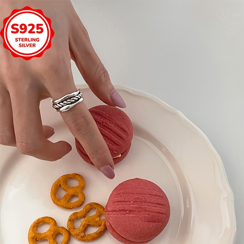 Retro Twisted Layer Open Ring - Low Allergy Fashionable Design