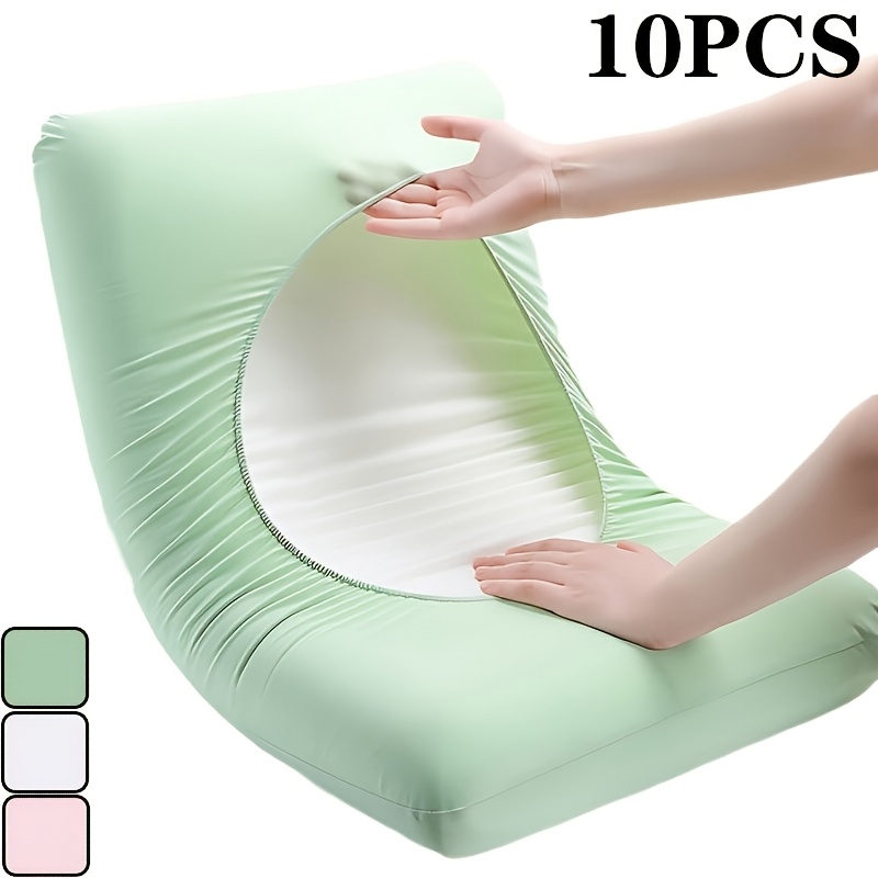 

10pcs Single-use Pillow Case, Solid Pattern, Thickened Breathable, Non-woven Fabric, Knitting Weaving Method, Machine Washable, For Travel, Hotel, , And Home Use