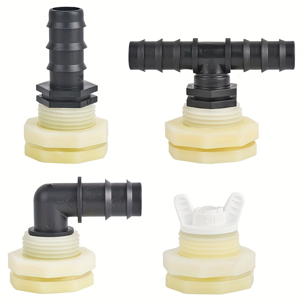 Pvc Bulkhead Water Tank Connectors Adapter Set Plugs Rain Temu