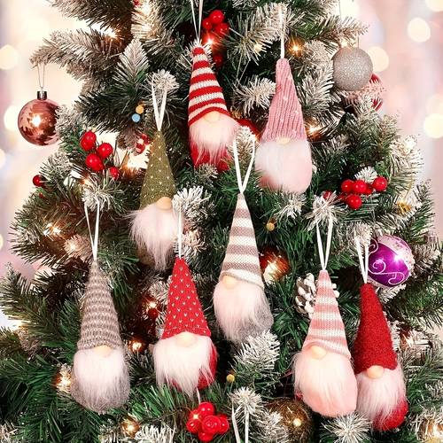 6pcs Forest Gnome Christmas Mini Doll Christmas Tree Ornaments Christmas Decoration for Family Gnome Doll Christmas Decoration 2025 New Year Gift Christmas Tree Hanging Decoration Pendant Flower, Navidad Wedding Anniversary Decoration, Birthday Party Supplies, Summer Party Decoration, Decoration, New Year Gift, Halloween Decoration, Thanksgiving Decoration
