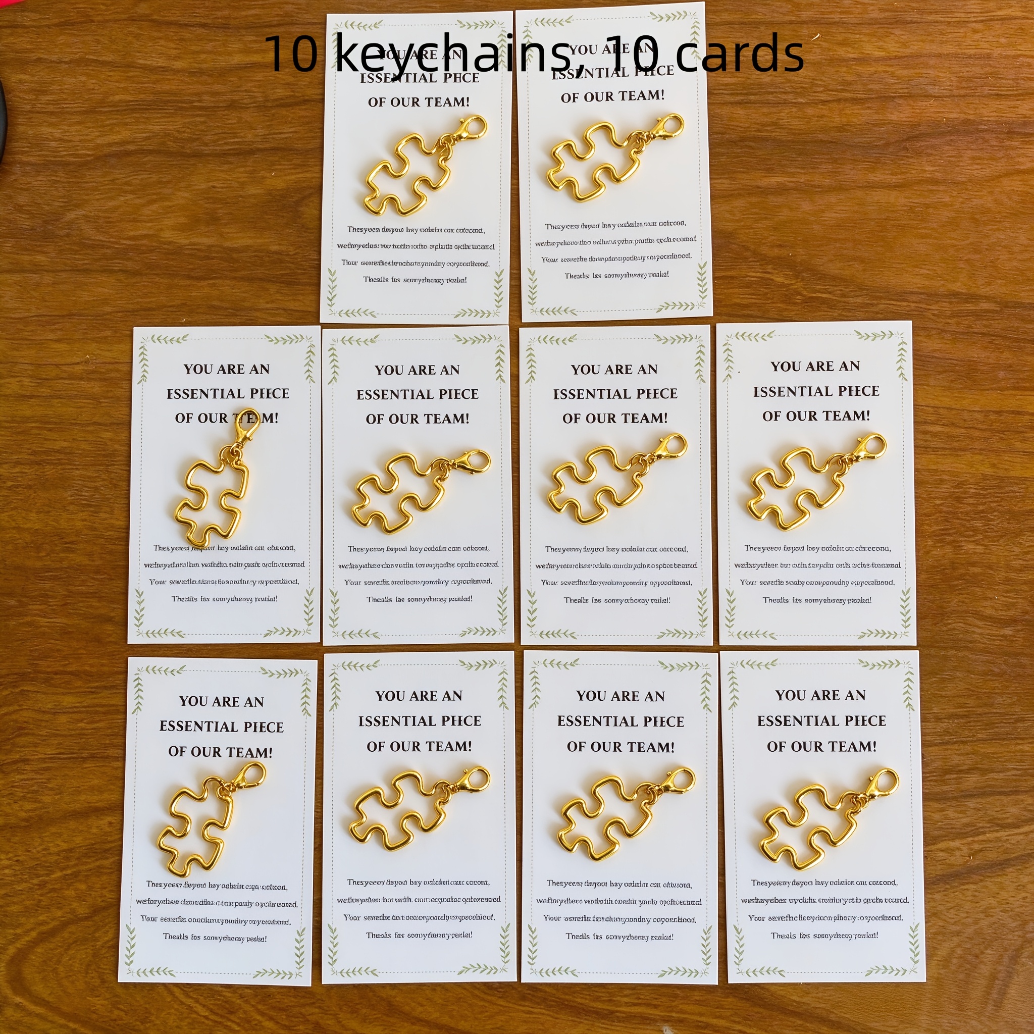 TEMU 20pcs Hollow Puzzle Keychain Set, Including 10 Keychains And 10 Cards. Bulk Employee Team Appreciation Gifts, Positive Gifts, , Workplace