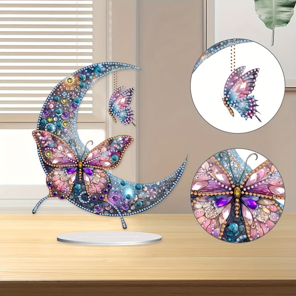 

Moon Diy Diamond Painting Kit - Acrylic Desktop Decor, Unique Shaped Gems